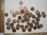 Assorted 1940's and 1950's Wheat Pennies, 52 count