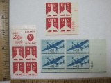 Three Blocks of US Stamps including 30 cent Air Mail Scott #C30, 11 cent Air Mail #C78, #C78a, mint