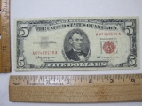 Five Dollar Red Seal Bill 1963