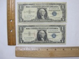 One Dollar Silver Certificates, 2 Bills 1957 Series B