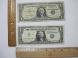 One Dollar Silver Certificates, 2 Bills 1957 Series A