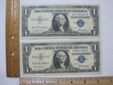 1957 One Dollar Silver Certificate, 2 Bills