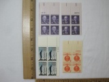 Postage Stamps 4 Blocks including Walter F George #1170, Appomattox Centennial #1182 and others