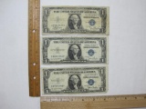 1935 One Dollar Silver Certificate 3 Bills, 2 Series D, 1 Series C