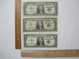 1957 One Dollar Silver Certificate, 3 Bills