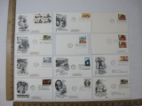 Twelve First Day Covers 1977 includes Battle Of Saratoga Bicentennial, 50th Anniversary The Peace