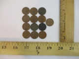 13 1940s-1950s Lincoln Wheat Back Pennies including two-1946