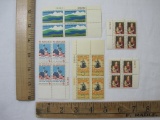 Five Blocks Postage Stamps including 25th Anniv US Savings Bonds #1320, 2 blocks Christmas #1321,