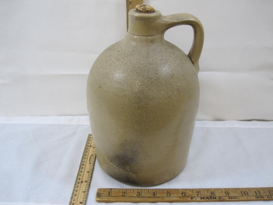 Ovoid Stoneware Jug with Handle, approximately 11 inches tall