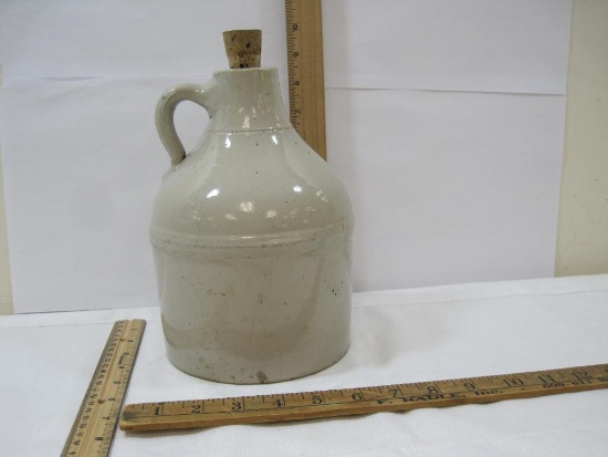 Stoneware Jug with Cork, approx 8.75 inches tall