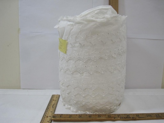 Roll of White Embroidered Trim, 10.5 inches wide, Great for Crafting