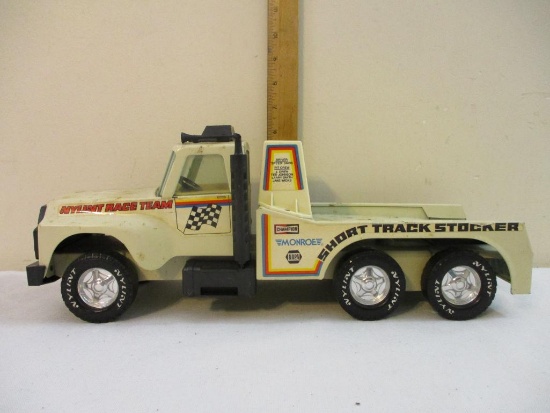 Vintage Nylint Short Track Stocker Truck, metal with hard plastic wheels, 2 lbs 10 oz