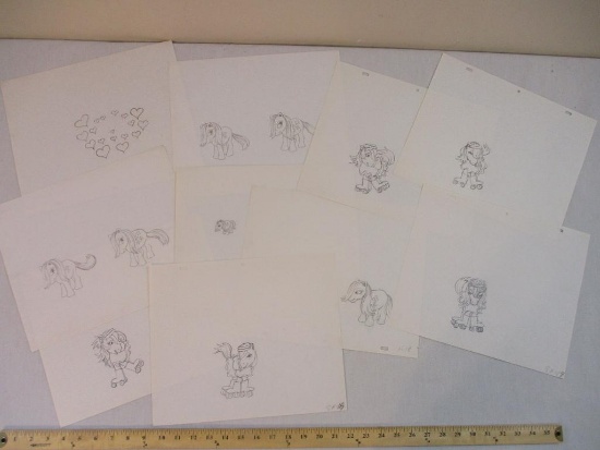 1980s My Little Pony Original Animation Artwork Production Drawings, 2 oz