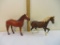 Two Brown Breyer Plastic Horses, Breyer Molding Co USA, 1 lb 5 oz