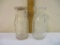 Two Vintage Rice Brothers Suffern NY One Pint Liquid Embossed Glass Milk Bottles, 1 with cap, 1 lb 1