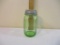 Vintage Uranium Green Glass Mason Jar with Atlas Zinc Lid, jar glows under blacklight, 1 lb 1 oz