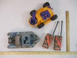 Two GI Joe Vehicles (1979 Lanard and 1991 Hasbro) and GI Joe Walkie Talkies, 4 lbs