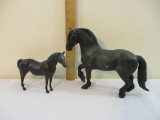 Two Black Breyer Horses, small is marked Breyer Molding Co USA, large marked Breyer Reeves, 1 lb 2