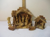 Two Beautifully Carved Wooden Nativity Sets, 4 lbs 8 oz