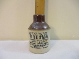 Swan Combination Friction Shoe Polish Stoneware Jar, Enholm & McKay Co Worcester Mass, see pictures
