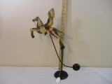 Vintage Metal Indian Rider on Horse Rocking Balance Toy, made in Indonesia for AM Handmade, 3 lbs 2