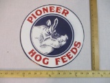 Pioneer Hog Feeds Embossed Metal Sign, 9 oz