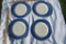 Lenox Poppies Rainbow - Blue Charger Plates 4 in good condition, 3 with crazing