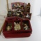 Multiple Craft Items, wooden knick knack shelves with miniatures on them