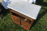 Eastlake Washtable - marble top, missing many pieces.