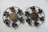 Two Metal Wall Pocket Decorations