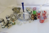 Mixed Lot of Items to include 5 bicentennial glasses, Kentucky Derby Glass, Cows, Vases, Mugs, shot