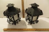 Pair of Vintage Tin Candle Lamps