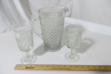 Wexford Pitcher and 2 matching goblets