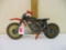 Vintage Diecast Tootsie Toy Motocross Bike with hard rubber wheels and plastic accents, 13 oz