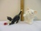 Two Ceramic Cat Figurines, 1 lb