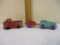 Tootsie Toy Metal Little People Car and Wagon/Trailer (1967) and Red Metal Truck, 8 oz