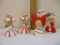 Four 1950s Porcelain Christmas Bells from Lefton and NAPCO, Japan, 12 oz