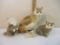Four Life-Like Cat Figures made with Rabbit Fur, 1 lb