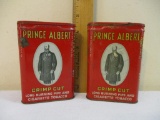 Two Vintage Prince Albert Crimp Cut Cigarette Tobacco Cans, 4 oz