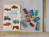 Miniature Car Collectors 12 Car Show Case with 7 cars from Lesney/Matchbox, Tootsie Toy, and more, 1