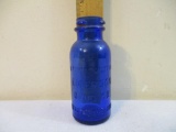 Vintage Bromo-Seltzer Blue Embossed Glass Bottle, Emerson Drug Co Baltimore MD, marked 29 on bottom,