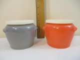 Two Vintage Glasbake Jars with Plastic Lids, 1 lb 1 oz