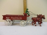 Vintage Cast Iron Groceries Fresh Fruits & Vegetables Horse-Drawn Wagon, 4 lbs 8 oz
