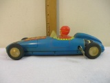 Vintage Tin Toy Windup Mechanical Race Car with Key, 7 oz