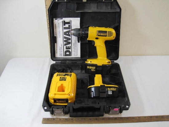 DeWalt Cordless Adjustable Clutch Driver/Drill, Model DW959, in Case with Charger, Batteries and