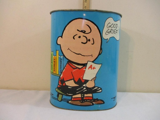 Peanuts Charlie Brown Metal Trash Can, 1 lb 11 oz