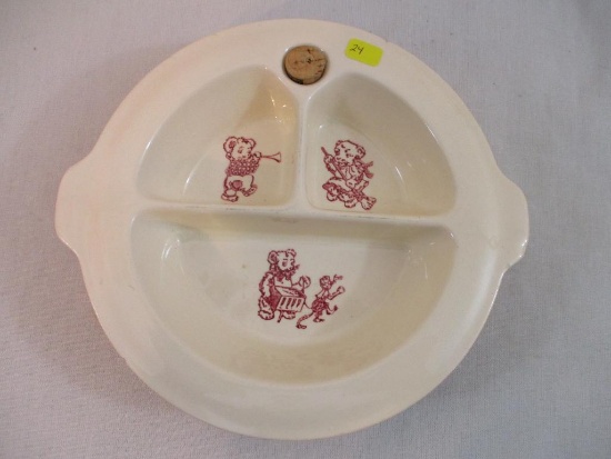 Vintage Children's Divided Warming Dish, AS IS, 3 lbs 1 oz