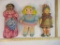 Three Vintage The Toy Works Primitive Plush Dolls, 1975, 1 lb 3 oz