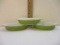 Three Verde Green Cinderella Oval Baking Dishes, 10 oz capacity, 1 lb 11 oz