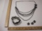 Beautiful Necklace, Bracelet and Earring Set: Black Star Flowers, 4 oz